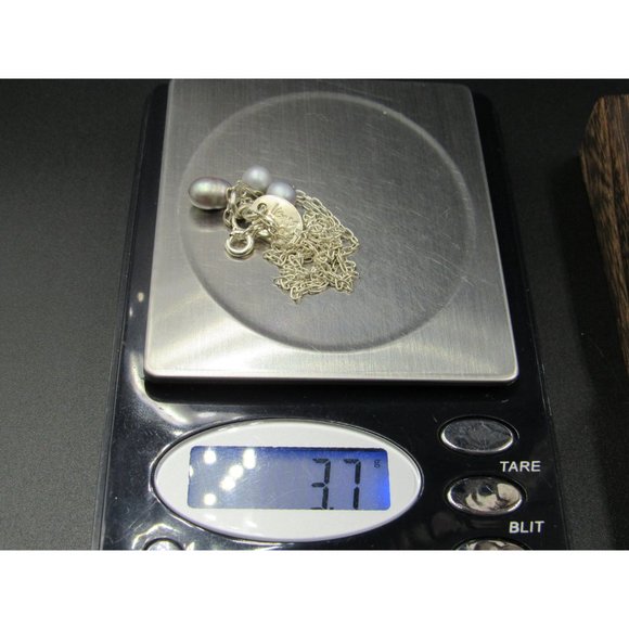 18" Sterling Silver Triple Genuine Pearls Necklace Vintage Minimalist Everyday - Picture 6 of 6